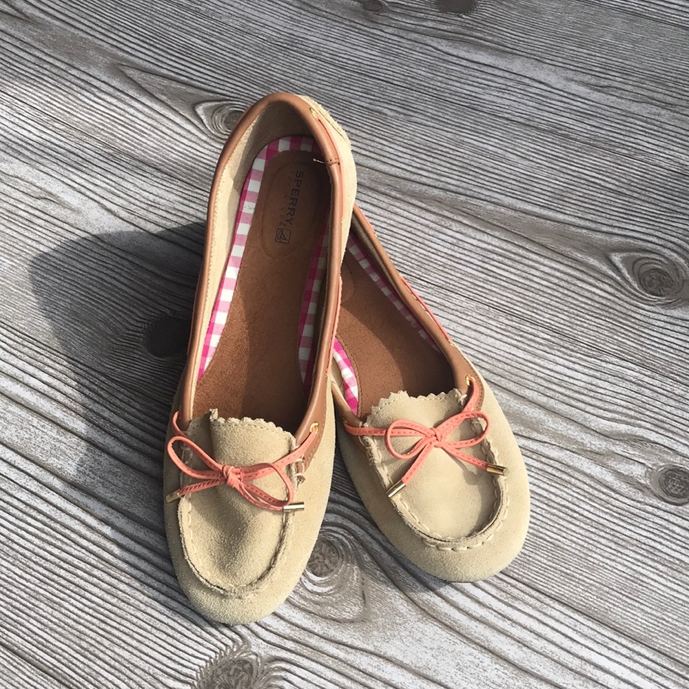 Sperry Isla Tan Suede Flats